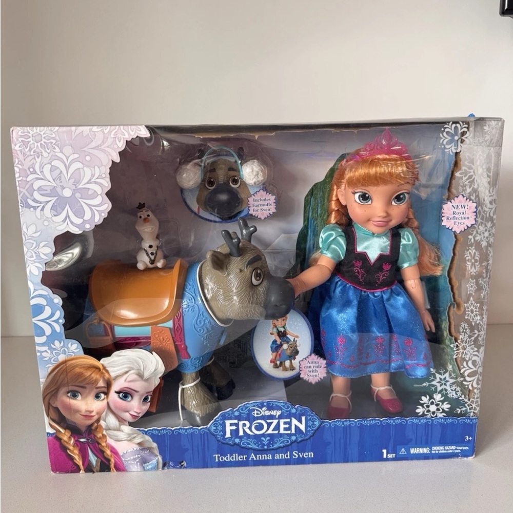 Disney Frozen Toddler Anna, Sven and Olaf 14" Doll Playset by Jakks Pacific NEW!
